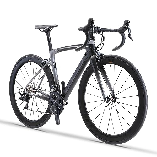 Rennräder : KOOTU Carbon Rennrad, Carbon Fiber Rahmen Leichtgewicht Fahrrad mit Shimano 105 R7000 Gruppe, 700C Carbon Laufradsatz 31 Gänge Rennrad mit Carbon Gabel
