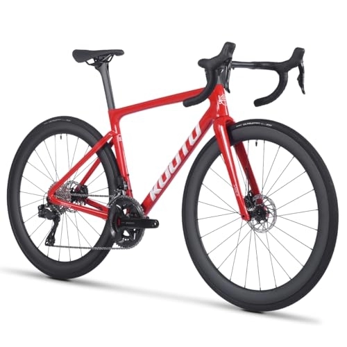 Rennräder : KOOTU Carbon Rennrad Leichtgewicht 24 Gang Rennrad mit Shimano Di2 7170 Gruppe T1000 Vollcarbon Rahmen & Gabel mit Scheibenbremse