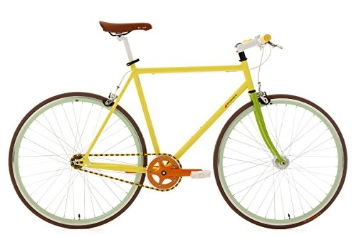 Rennräder : KS Cycling Fixie Fitnessbike 28'' Essence Gelb RH 56 cm