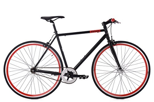 Rennräder : KS Cycling Fixie Fitnessbike 28'' Flip Flop schwarz-rot RH 53 cm