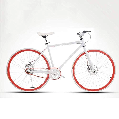 Rennräder : L.BAN Rennrad für Männer und Frauen, einfaches Fahrrad, Fahrrad für Erwachsene Frauen, Sportwagen mit Doppelscheibenbremse für Studenten, 26 / 24 Zoll Zwei, pneumatisches Rennen (rot und weiß)