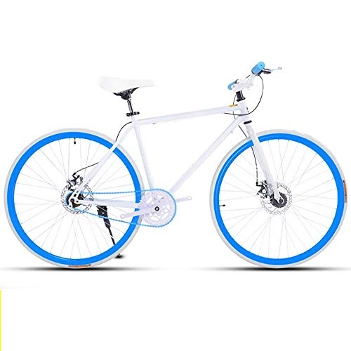 Rennräder : L.BAN Rennrad für Männer und Frauen, einfaches Fahrrad, Fahrrad für Erwachsene Frauen, Sportwagen mit Doppelscheibenbremse für Studenten, 26 / 24 Zoll Zwei, pneumatisches Rennen (weiß)