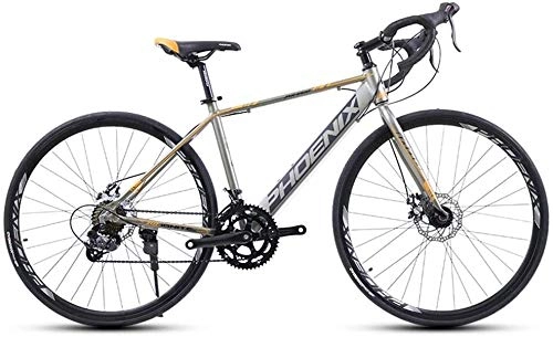 Rennräder : LAZNG Adult Rennrad, 14 Geschwindigkeit 700C Rder Straen-Fahrrad, Alu-Rahmen-Fahrrad mit Scheibenbremsen, ideal for die Strae oder Schmutz Trail Touring (Farbe : Silver)