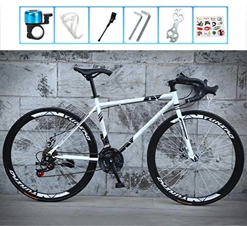 Rennräder : LCAZR 28 Zoll Mountainbike, Cyclocross Fahrrad, Rahmen aus Kohlenstoffstahl, Großer Reifen Vollfederung Mountain Bike, Cross Rennrad für Damen und Herren / D