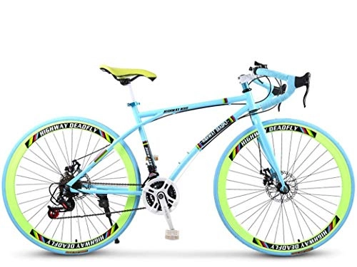 Rennräder : LHSUNTA 24-Gang-26-Zoll-Fahrräder, Doppelscheibenbremse, Rahmen aus Kohlenstoffstahl, Rennradrennen, nur für Erwachsene für Männer und Frauen