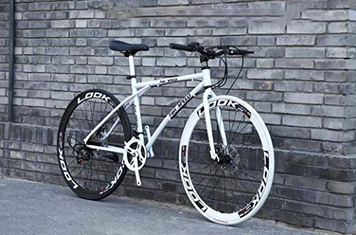 Rennräder : LHSUNTA Rennräder für Männer und Frauen, 26-Zoll-24-Gang-Fahrräder, nur für Erwachsene, Rahmen aus Stahl mit hohem Kohlenstoffgehalt, Rennradrennen, Doppelscheibenbremsräder mit Rädern