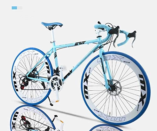 Rennräder : lqgpsx Rennrad, 24-Gang-26-Zoll-Fahrräder, Doppelscheibenbremse, Rahmen aus Kohlenstoffstahl, Rennradrennen, Männer und Frauen für Erwachsene