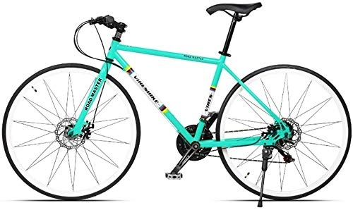 Rennräder : Lyyy 21 Speed-Straßen-Fahrrad, High-Carbon Stahlrahmen Männer Rennrad, 700C Räder Stadt-Pendler-Fahrrad mit Doppelscheibenbremse YCHAOYUE (Color : Blue, Size : Straight Handle)