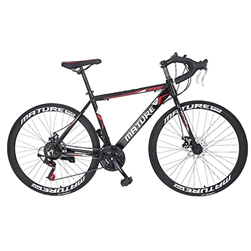 Rennräder : M-YN Rennrad 21 Geschwindigkeit Doppelscheibenbremse Fahrradrahmen 700c Speichen Räder Rennrad Fahrrad(Color:schwarz)