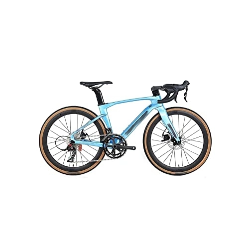 Rennräder : Mens Bicycle Carbon Fiber Road Bike 22 Speed Disc Brake Fit (Color : White) (Blue)