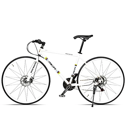 Rennräder : MIAOYO Leicht Road Racing Bike, 700C Hoch-kohlenstoffstahl Rennrad, City Rad Mit Variable Speed Groupset(Doppelscheibenbremse), G