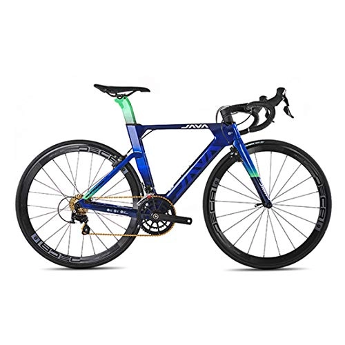 Rennräder : MICAKO Carbon Rennrad 700C Carbon Rennräder Fahrrad mit SHIMANO-22 Speed Schaltgruppe 700C Reifen, Blau, 48cm