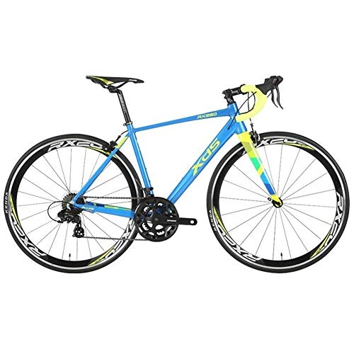 Rennräder : MJY 14-Gang-Rennrad, Herren Damen Leichtes Aluminium-Rennrad, Adult City Commuter-Fahrrad, Anti-Rutsch-Fahrräder, Blau, 460 MM