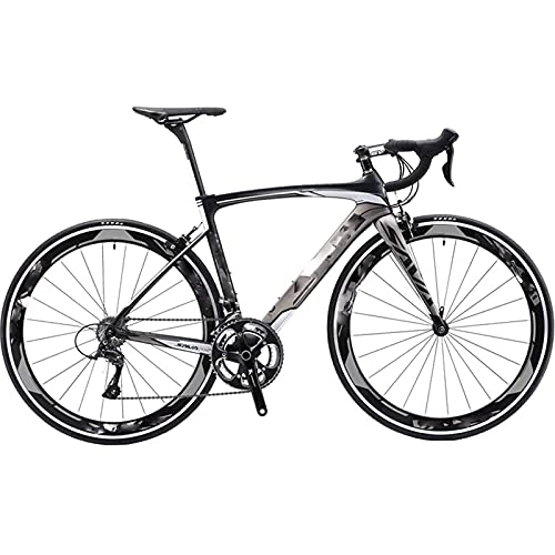 Rennräder : Mountainbike 700C Carbon Rennrad Vorderradgabel Rennrad, 18-Gang, (Farbe : Grau)