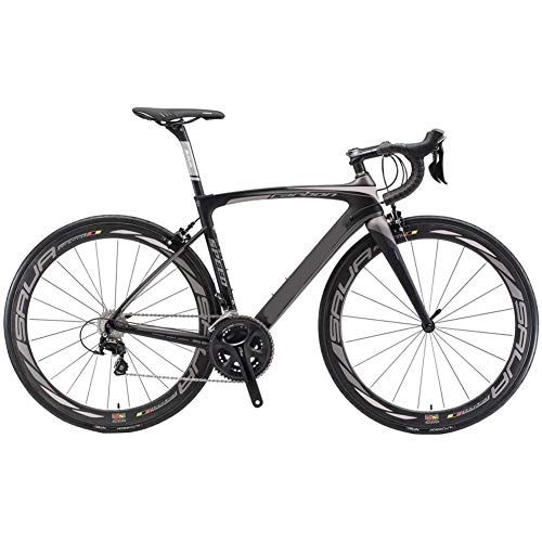 Rennräder : MYRCLMY Carbon-Rennrad, Carbon-Faser-700C-Straßen-Fahrrad mit 105 22 Geschwindigkeit Groupset Ultra-Light Carbon Laufradsattelstütze Gabel Fahrrad, A