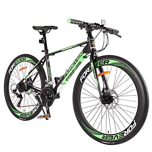 Rennräder : NENGGE Erwachsene Rennrad Fahrrad, 21 Gang-Schaltung Aluminium Rahmen Rennrad, 700C Reifen, Herren Damen Scheibenbremsen Race Rennrad, Grün