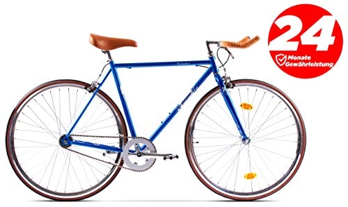 Rennräder : P-Bike Fahrrad Citybike 2 Gang 28 Zoll Vintage Retro Drop (blau, 54)