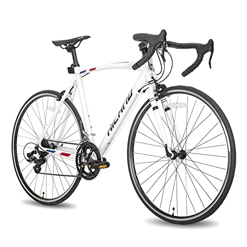 Rennräder : QEEN 700c 14 Geschwindigkeit Aluminiumrahmen Rennrad Fahrrad Shimano Teile (Color : HIR7003wh, Size : 14)