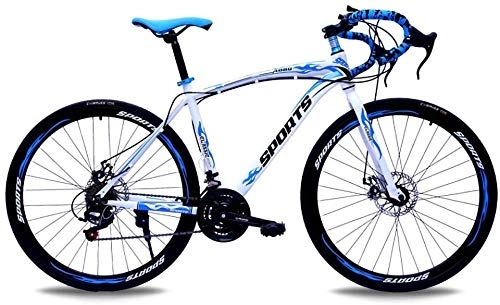 Rennräder : Qinmo Mountainbike, Rennrad 700C 30 Speed Racing Outdoor Radfahren Unisex City Bikes High Carbon Stahlrahmen Doppelscheibenbremse (Color : E)