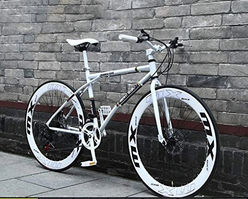 Rennräder : QZ 26-Zoll-Strae Fahrrder, 24-Speed Bikes, High Carbon Stahlrahmen, Straenfahrradrennen, auf Rdern Fahrrad Pendler Stadt Rennrad Erwachsene Damen Herren Unisex