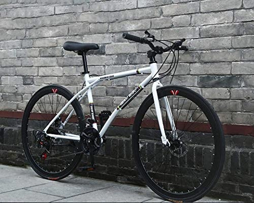 Rennräder : QZ 26-Zoll-Strae Fahrrder, 24-Speed Bikes, Mnner und Frauen nur for Erwachsene, High Carbon Stahlrahmen, Straenfahrradrennen, auf Rdern Fahrrad (Color : H)