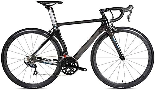 Rennräder : QZ Rennrad High Modulus Carbonrahmen 22 Geschwindigkeit 700C x 23C Bike, Rennrad Fahren, Erwachsene Mnner und Frauen (Color : Black)