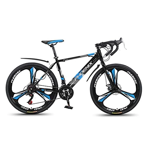 Rennräder : Rennrad 24 Geschwindigkeit 700c Räder Erwachsene Straße Fahrradscheibenbremse Für Frauen Männer Aluminiumrahmen Pendeln Fahrrad, Leichter Und Schneller, 27.5inch(Color:schwarz+blau)
