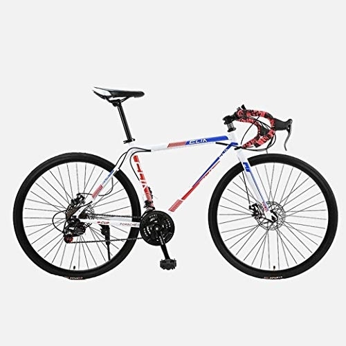 Rennräder : Rennrad, 26 Zoll 21-Gang Fahrrad, Doppelscheibenbremse, High Carbon Stahlrahmen, Straßenfahrradrennen, Männer und Frauen Erwachsener, (Color : A2)