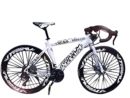 Rennräder : Rennrad, 27 Zoll Rad Rennrad Vollstahl Rennrad Rennrad mit 24 Gang Schaltwerk und Doppel-V-Bremse (weiß)