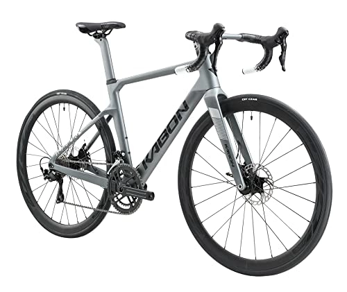 Rennräder : Rennrad Carbon, KABON Vollcarbon Rennrad mit Shimano 105 22 Gang Scheibenbremse Rennrad mit Carbon Laufradsatz für Herren Damen