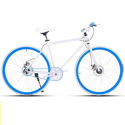 Rennräder : Rennrad für Männer und Frauen, einfaches Fahrrad, Erwachsene Frauen, Student Herren Doppelscheibenbremse Sportwagen, 26 / 24 Zoll Zwei, Pneumatic Racing (Weiß) XL