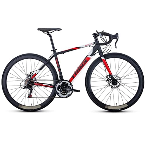 Rennräder : Rennradfahrrad 700c Fahrradfahren Für Herren Oder Womens Mit 21 Kurzscheibenscheibenbremsen Und Vollen Suspension(Color:schwarz+rot)