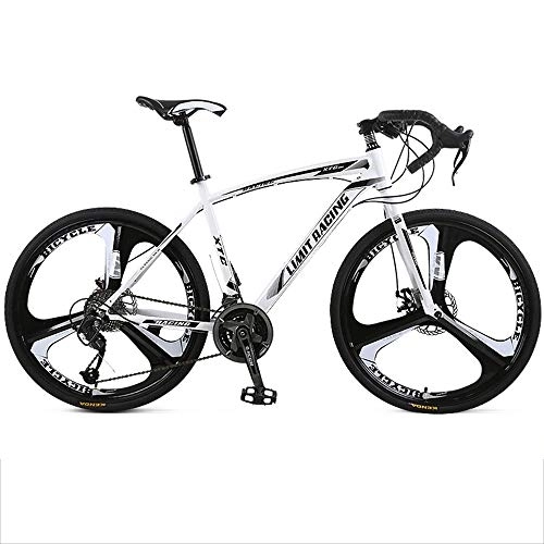 Rennräder : Rennräder Hoch-kohlenstoffstahl Citybike Rennrad Fiber Road Fahrrad 27 Geschwindigkeit Derailleur-System Und Doppelte V-Bremse Rennrad A-27 Geschwindigkeit 26 Zoll