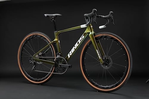 Rennräder : Rinos Carbon Gravel Bike Sandman1.0 Shimano R3000 (Gold, 56)