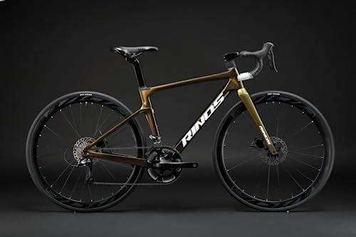 Rennräder : Rinos Carbon Road Bike Odin3.0 Shimano R7000 (Gold, 50)