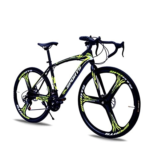 Rennräder : SHTST 700c Rennrad - 21-Gang-Verschiebungshebel und Doppelscheibenbremsen für Erwachsenenrennen, Langlauffahrrad (Color : Black Green)