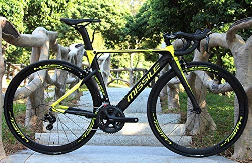 Rennräder : VHJ Rennrad aus Aluminiumlegierung Carbongabel 22-Gang-Rennradumwerfer, schwarzgrün, 50 cm