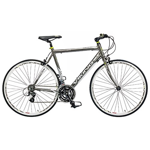 Rennräder : VIKING Herren Triest 700 C Flat Bar Road Bike, Grau, 53 cm