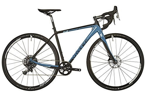 Rennräder : VOTEC Cyclocrosser VRX Comp Gravel-Bike Offroad Rennrad | 28 Zoll Carbon Herren Cross-Fahrrad | Black-Petrol Blue |