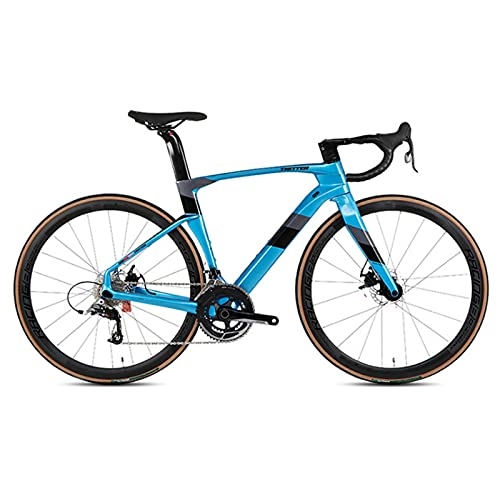 Rennräder : WANYE Carbon Rennrad, 22 Gang Schaltsystem Rennrad 45 / 48 / 51 / 56 cm Rahmen 700C Laufrad Erwachsene Rennrad blue-54cm