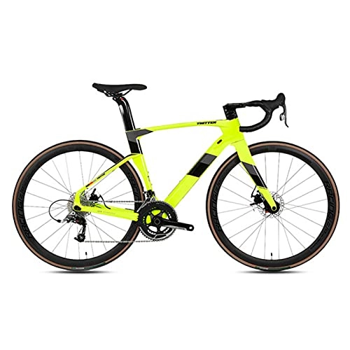 Rennräder : WANYE Carbon Rennrad, 22 Gang Schaltsystem Rennrad 45 / 48 / 51 / 56 cm Rahmen 700C Laufrad Erwachsene Rennrad yellow-45cm