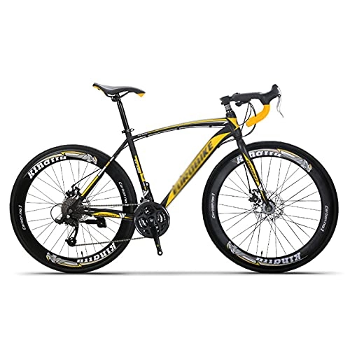 Rennräder : WANYE Rennrad XC550 Fahrrad 49 cm Rahmen Fahrräder Für Erwachsene Doppelscheibenbremse Rennräder Für Herren Fahrrad yellow-27 Speed