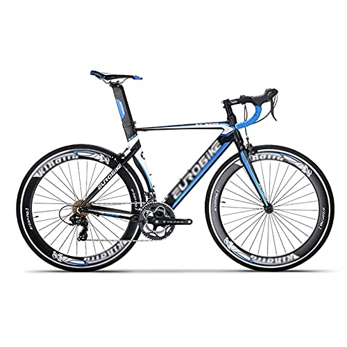 Rennräder : WANYE Rennräder XC700 14 / 16 Geschwindigkeit 49 cm Rahmen 700C Räder Rennrad Doppelscheibenbremse Fahrrad Schwarz-Rot, für Männer Frauen Jugendliche Erwachsene blue-16 Speed
