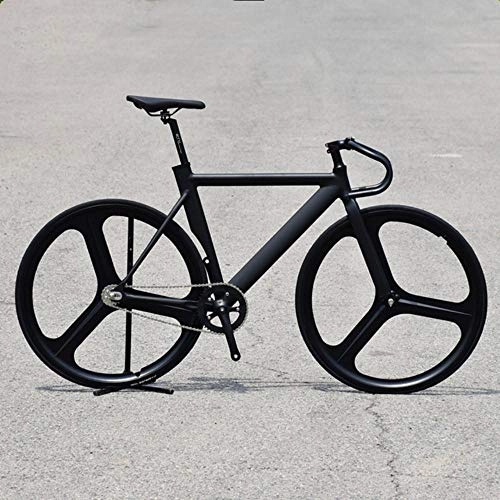 Rennräder : WND Fixed Gear Bike 52cm 700C Rahmen Muskulöse   Aluminiumlegierung Bike Track Bike Fahrrad, schwarz, 52cm (165cm-185cm)