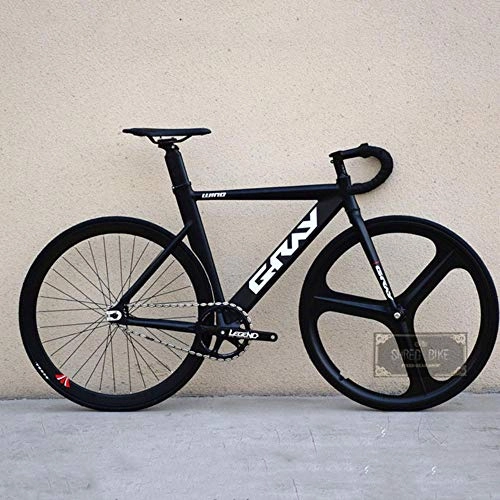 Rennräder : WND Grau Fixed Gear Single Speed ​​Bike Rahmenrahmen aus Aluminiumlegierung, schwarz, 52 cm (168 cm - 180 cm)