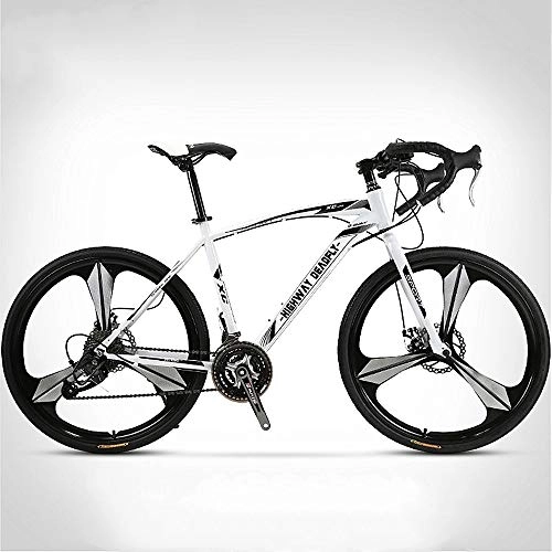 Rennräder : Xinxie1 Rennräder 26" Rad Rennrad voller Stahl Rennrad Rennrad mit 27-Gang-Gang-Kettensystem und 700C Räder Straßen-Fahrrad-Doppelscheibenbremse Fahrrad, A