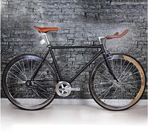 Rennräder : YDZ Rennrad Fixed Gear   Komplettes Rennrad, Retro schwarzer   Rahmen Beschichtung Rahmentyp, Schwarz, 52 cm (175 cm - 180 cm)