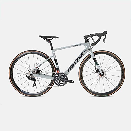 Rennräder : Yinhai Rennrad 700C Carbonrahmen, Shimano 105 / R7000 22-Gang-Umwerfersystem Ultraleichtes Straßenrennen, Gray 51cm
