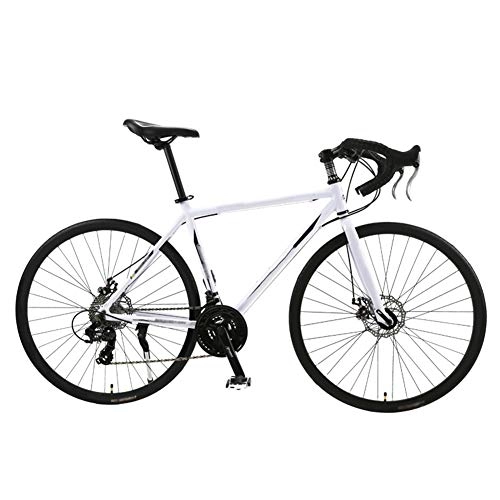 Rennräder : YUHEN 700C Rennrad, City Commuter Fahrrad, Mountainbike, gebogenes Lenker Doppelscheibenbremsrad, für Erwachsene Jugendliche, Whiteblack, 21Speed