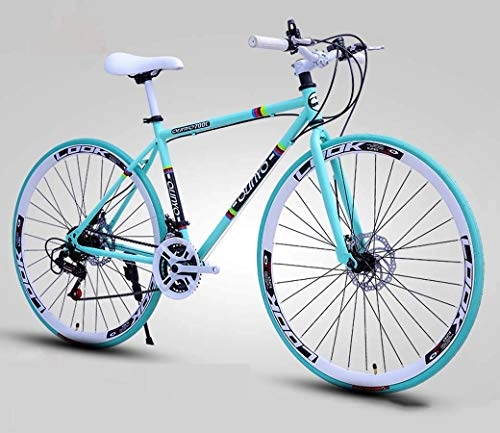 Rennräder : ZHTT Rennräder für Herren und Damen, 26-Zoll-Fahrräder, Nur für Erwachsene, Rahmen aus kohlenstoffhaltigem Stahl, Rennradrennen, Rennrad mit Doppelscheibenbremse auf Rädern